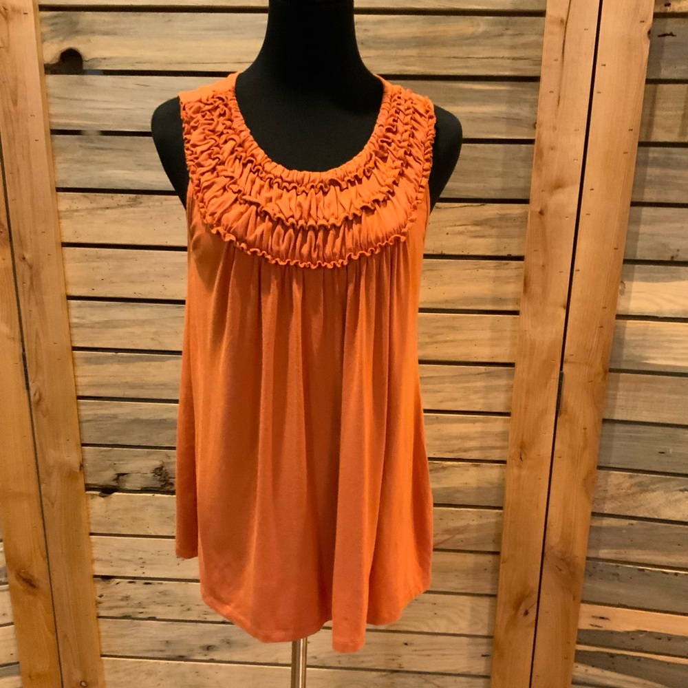 August Silk Orange Sleeveless Top size L